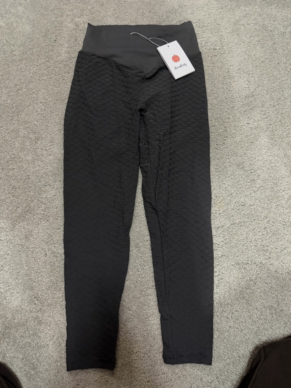 Gray Textured Leggings Boom Booty